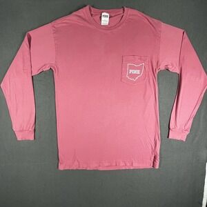 PINK Ohio State Brutus Buckeye Shirt Women's Size Small Long Sleeve Campuscore‎
